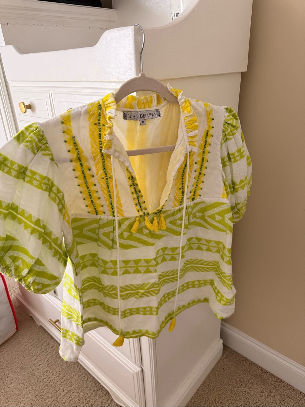 Just Bellina Boutique Yellow and Green Blouse